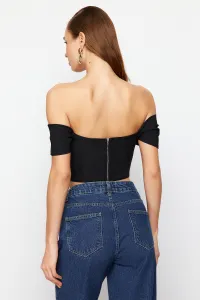 Trendyol Black Carmen Collar Woven Bustier