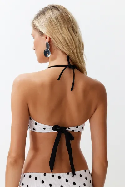 Trendyol Polka Dot Strapless Bikini Top