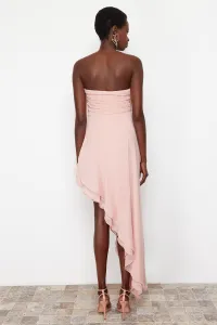 Trendyol Powder A-Cut Asymmetrical Lined Woven Long Evening Dress