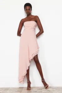 Trendyol Powder A-Cut Asymmetrical Lined Woven Long Evening Dress