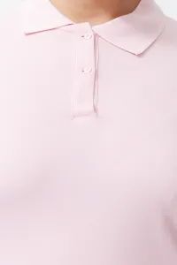 Trendyol Curve Pink Polo Neck Knitted T-shirt