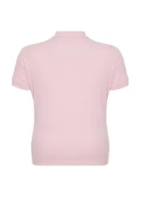 Trendyol Curve Pink Polo Neck Knitted T-shirt