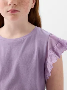Fialové dievčenské tričko s volánmi GAP