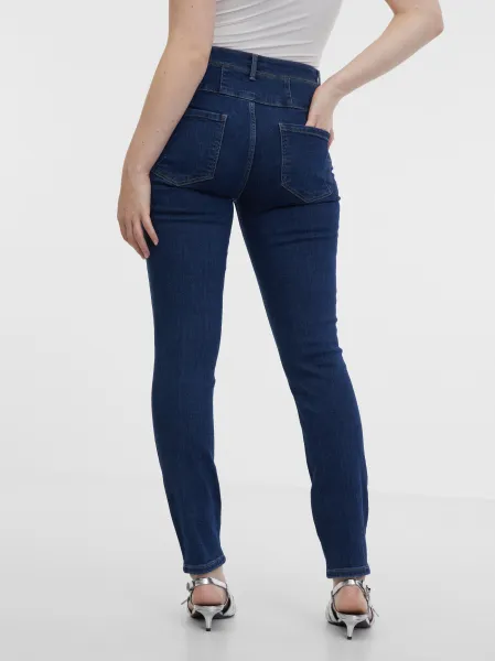 Tmavomodré dámske skinny fit džínsy ORSAY