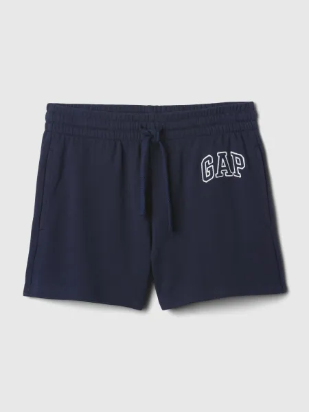 Tmavomodré dámske teplákové kraťasy s logom GAP