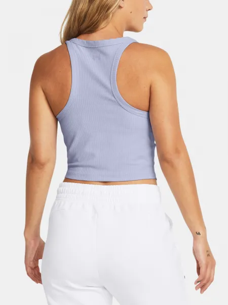 Fialové dámske tielko Under Armour Meridian Rib Crop