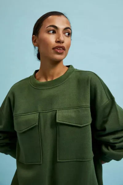 Marisse Women's Sweatshirt L-Bl-4311 Khaki