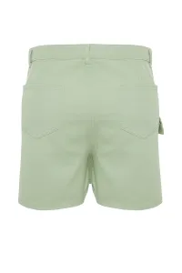 Trendyol Curve Light Green Wrapover Denim Short Skirt