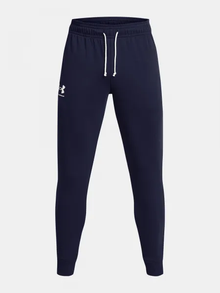 Tmavomodré pánske tepláky Under Armour UA Rival Terry Jogger