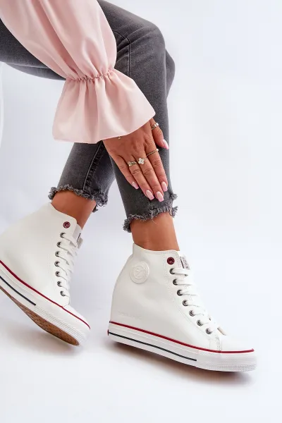 Women's Wedge Sneakers Cross Jeans White