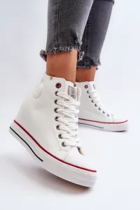 Women's Wedge Sneakers Cross Jeans White
