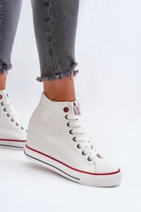 Women's Wedge Sneakers Cross Jeans White