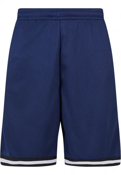 Men's Stripes Mesh Shorts - Navy Blue/Black/White
