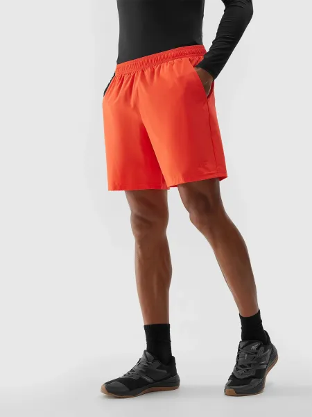 Men's Sports Shorts Made of 4F Recycled Materials - Orange