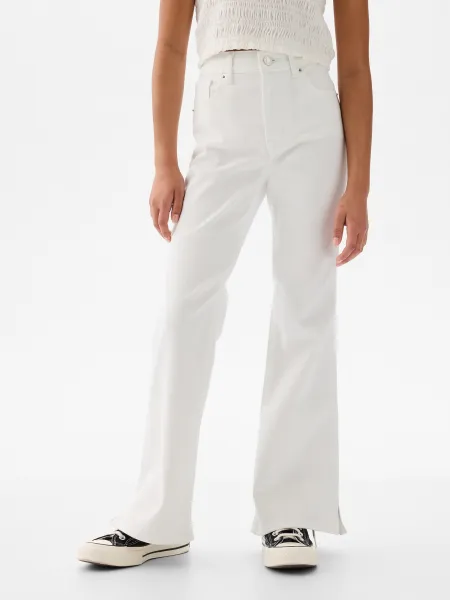 Biele dievčenskú flare fit džínsy GAP