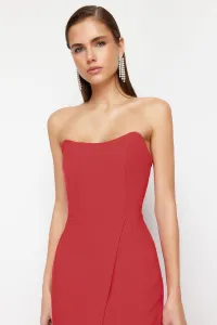 Trendyol Red Corset Detailed Woven Long Evening Dress
