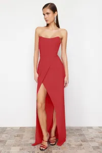 Trendyol Red Corset Detailed Woven Long Evening Dress