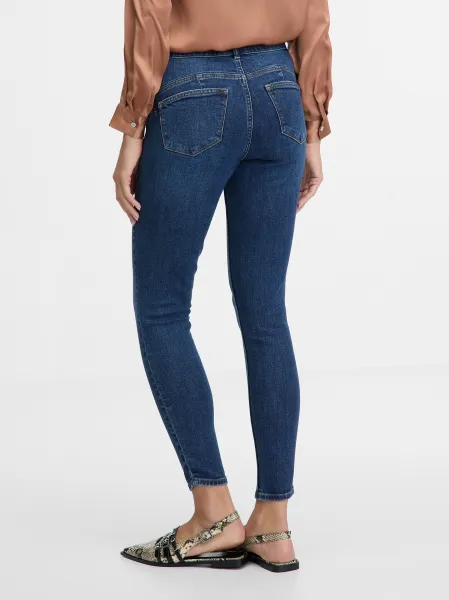 Tmavomodré dámske skinny fit džínsy ORSAY