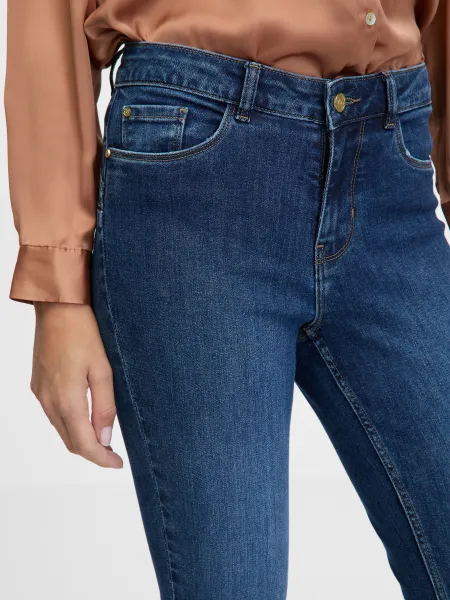 Tmavomodré dámske skinny fit džínsy ORSAY