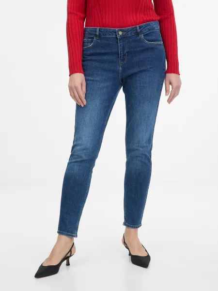 Tmavomodré dámske skinny fit džínsy ORSAY