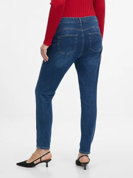 Tmavomodré dámske skinny fit džínsy ORSAY