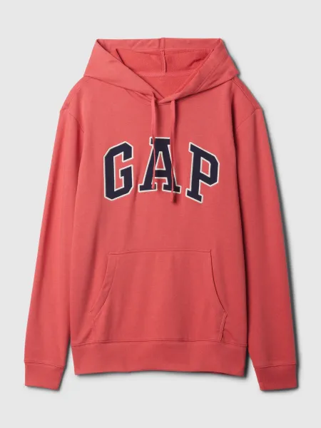Koralová pánska mikina GAP s logom a kapucňou