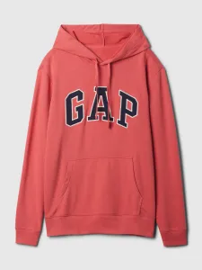 Koralová pánska mikina GAP s logom a kapucňou