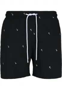 Men's swimwear with embroidery black/palm