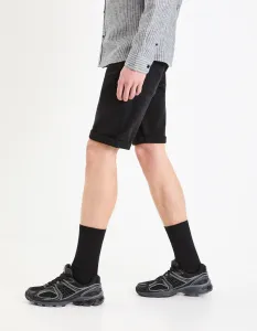 Čierne pánske rifľové kraťasy Celio Boknitbm
