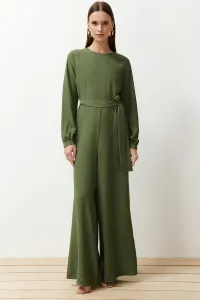 Trendyol Khaki Evening Dress Jumpsuit Tasseled Cape Suit