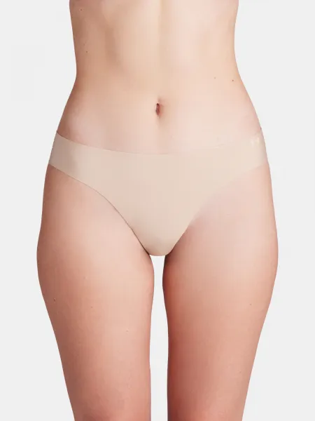 Súprava troch dámskych táng vo svetlo hnedej farbe Under Armour UA Pure Stretch 3 No Show