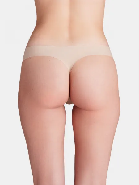Súprava troch dámskych táng vo svetlo hnedej farbe Under Armour UA Pure Stretch 3 No Show