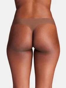 Súprava troch dámskych táng v hnedej farbe Under Armour UA Pure Stretch 3 No Show