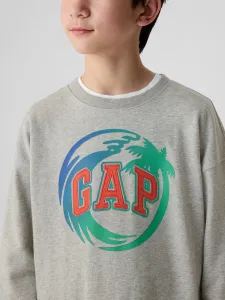 Šedá chlapčenská mikina s logom GAP