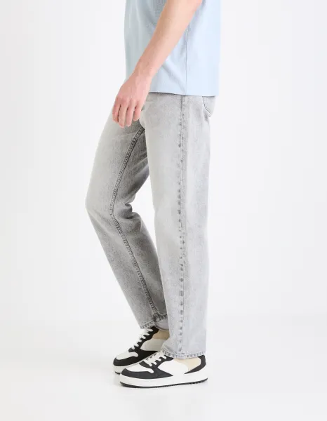 Šedé pánske džínsy Celio C15 straight Fodroit 30