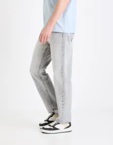 Šedé pánske džínsy Celio C15 straight Fodroit 30