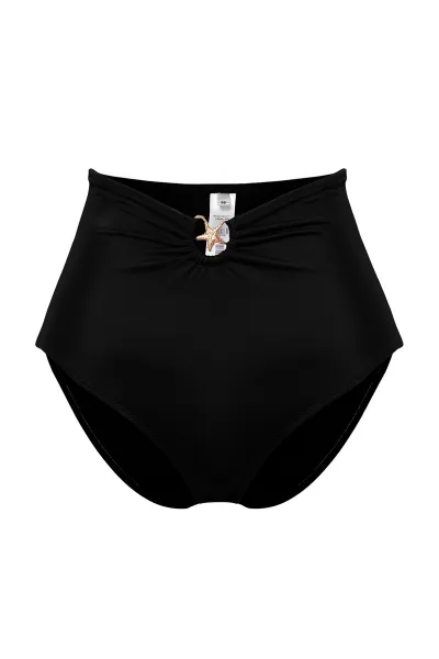 Trendyol Black Premium Accessorized High Waist Hipster Bikini Bottom