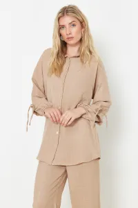Trendyol Stone Linen Look Woven Two Piece Set