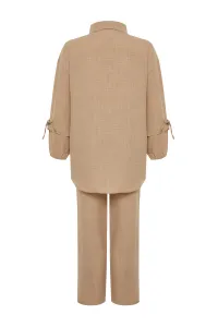 Trendyol Stone Linen Look Woven Two Piece Set