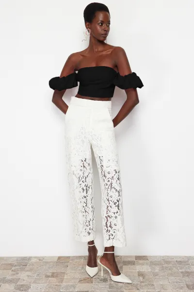 Trendyol Black Crop Woven Bustier