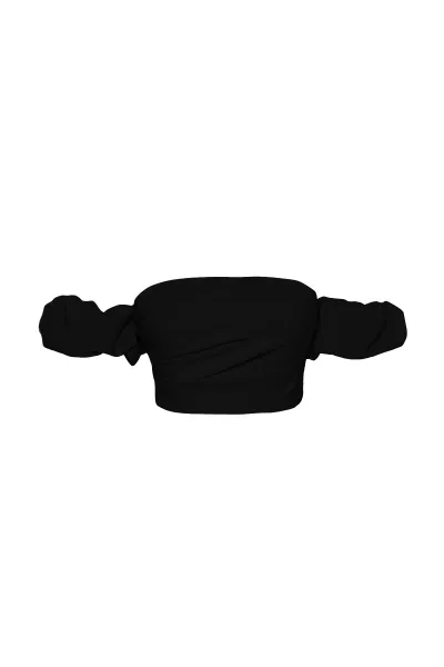 Trendyol Black Crop Woven Bustier
