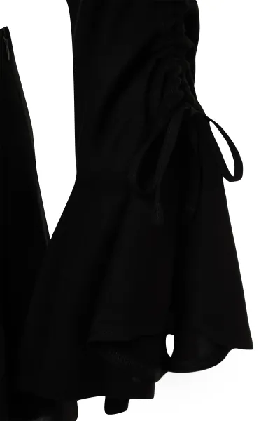 Trendyol Black Woven Ruffle Blouse Shorts Beach Set