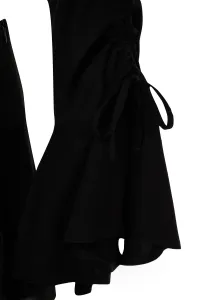 Trendyol Black Woven Ruffle Blouse Shorts Beach Set