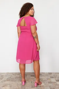 Trendyol Curve Pink Chiffon Woven Plus Size Dress