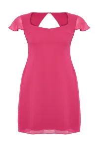 Trendyol Curve Pink Chiffon Woven Plus Size Dress
