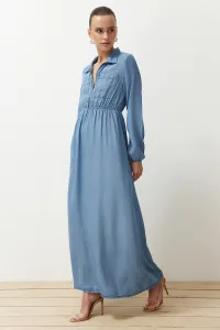 Trendyol Dark Blue Midi Denim Modest Dress
