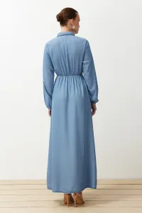 Trendyol Dark Blue Midi Denim Modest Dress