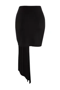Trendyol X Zeynep Tosun Black Knitted Skirt with Accessory Detail