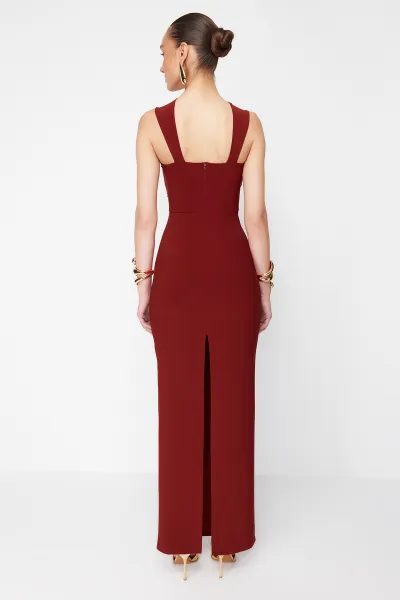 Trendyol X Zeynep Tosun Tile Cut Out Snake Accessory Detailed Evening Dress & Graduation Dress