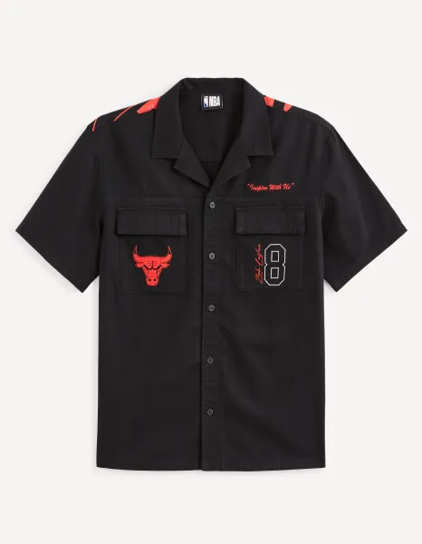 Čierna pánska košeľa Celio NBA Chicago Bulls
